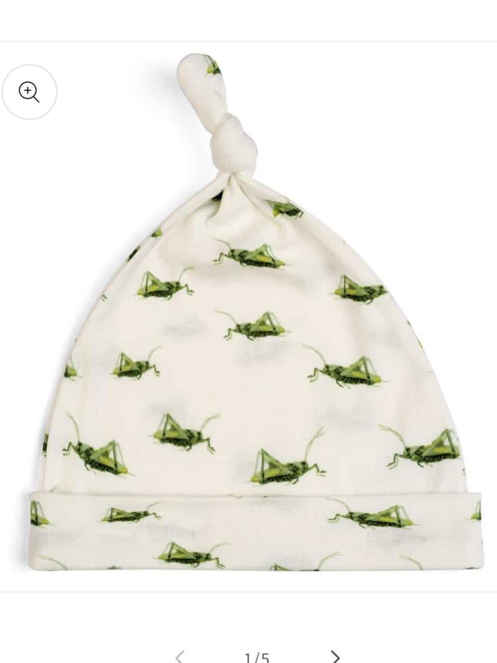 Milkbarn Grasshopper Organic Cotton Knotted Beanie Hat 3-6M NWT